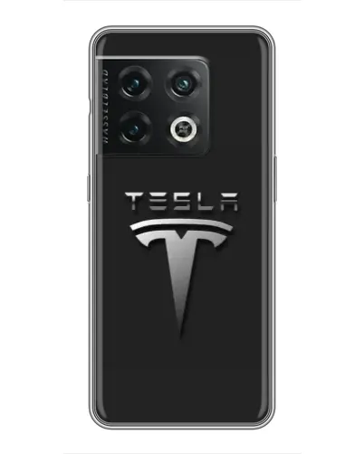 Чохол для OnePlus 10 Pro з картинкою «Сталевий логотип Tesla»