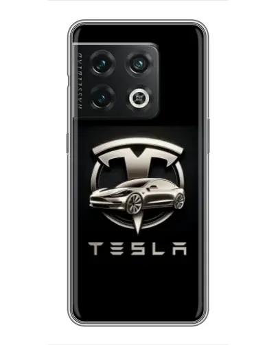 Чохол для OnePlus 10 Pro з картинкою «Tesla — срібне авто»