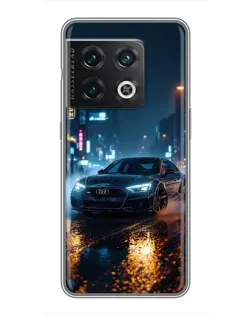 Чехол для OnePlus 10 Pro с картинкой «Ночной город и Audi»