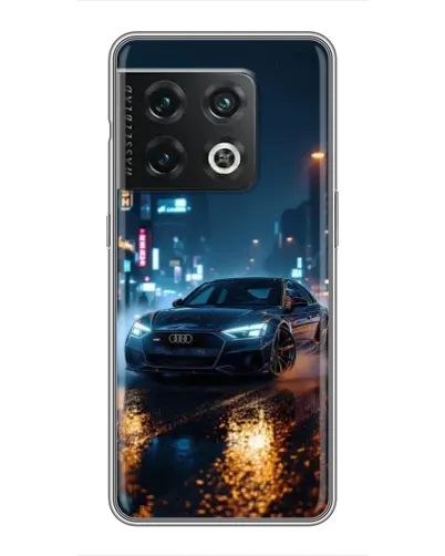 Чехол для OnePlus 10 Pro с картинкой «Ночной город и Audi»