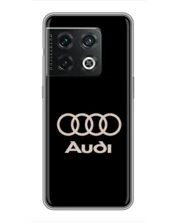 Чехол для OnePlus 10 Pro с картинкой «Audi — золотой логотип»