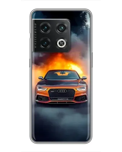 Чехол для OnePlus 10 Pro с картинкой «Audi в огненном дыму»