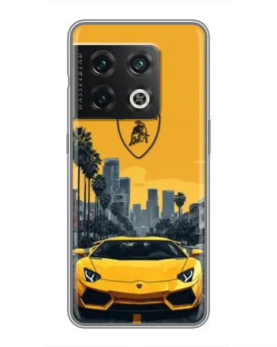 Чехол для OnePlus 10 Pro с картинкой «Желтый Lamborghini город» Чехол для OnePlus 10 Pro с картинкой «Желтый Lamborghini город»