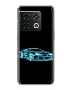 Чехол для OnePlus 10 Pro с картинкой «Неоновый контур Lamborghini»