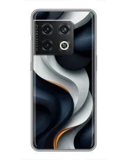Чехол для OnePlus 10 Pro с картинкой «Объемные черно-белые ленты»