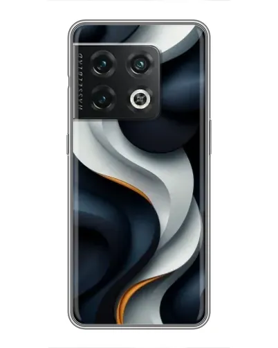 Чехол для OnePlus 10 Pro с картинкой «Объемные черно-белые ленты»