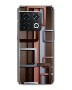 Чехол для OnePlus 10 Pro с картинкой «Коричневые объемные квадраты»