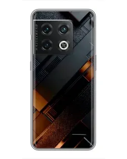Чехол для OnePlus 10 Pro с картинкой «Черные геометрические блоки»