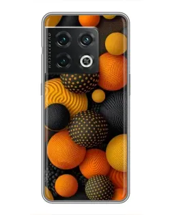 Чехол для OnePlus 10 Pro с картинкой «Объемные оранжевые сферы»
