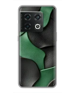 Чехол для OnePlus 10 Pro с картинкой «Зеленые кожаные волны»