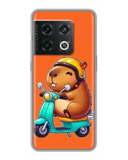 Чохол для OnePlus 10 Pro з картинкою «Капібара на скутері»