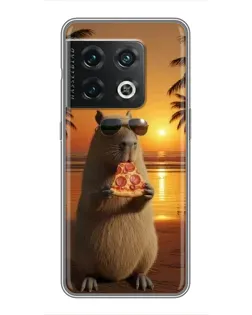 Чохол для OnePlus 10 Pro з картинкою «Капібара з піцою»