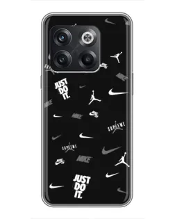 Чохол для OnePlus 10T з картинкою «Nike Black Pattern»