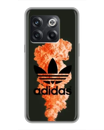 Чохол для OnePlus 10T з картинкою «Помаранчевий дим Adidas»