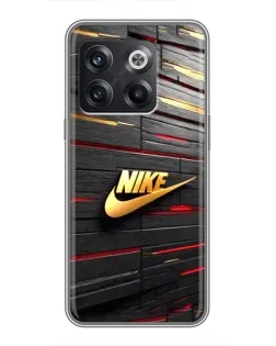 Чохол для OnePlus 10T з картинкою «Золотий Nike на металі»