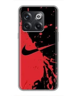 Чохол для OnePlus 10T з картинкою «Червоні бризки Nike»