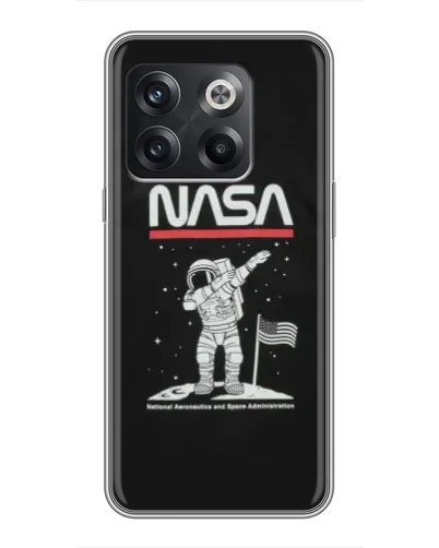 Чехол для OnePlus 10T с картинкой «NASA — шагаем по Луне»