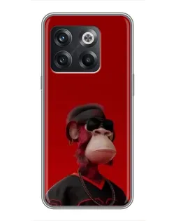 Чохол для OnePlus 10T з картинкою «Bored Ape в червоному»