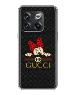 Чохол для OnePlus 10T з картинкою «Мінні Маус Gucci — чорний»