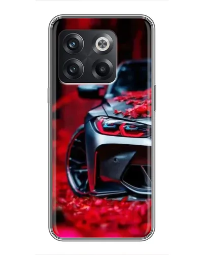 Чохол для OnePlus 10T з картинкою «Спортивна BMW та квіти»