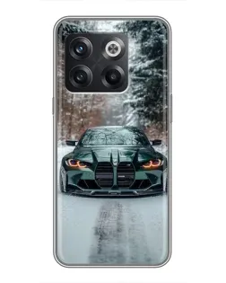 Чохол для OnePlus 10T з картинкою «BMW у зимовому лісі»