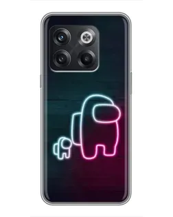 Чехол для OnePlus 10T с картинкой «Among Us неон-арт»