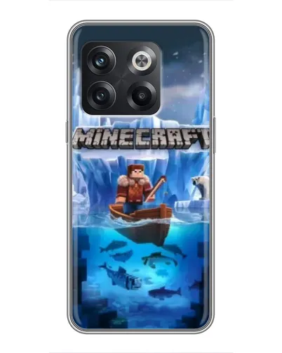 Чехол для OnePlus 10T с картинкой «Minecraft ледяной мир»