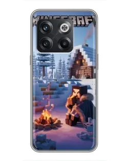 Чехол для OnePlus 10T с картинкой «Зимний Minecraft»