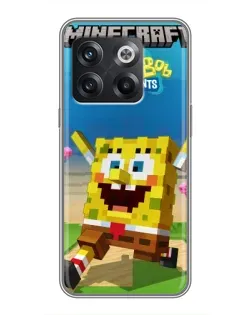 Чехол для OnePlus 10T с картинкой «Губка Боб Minecraft»