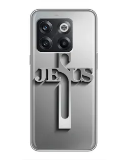 Чохол для OnePlus 10T з картинкою «Металевий хрест Jesus»