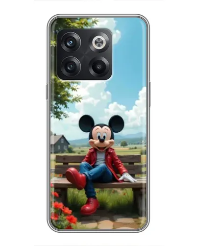 Чехол для OnePlus 10T с картинкой «Микки на скамейке»