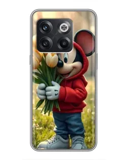 Чехол для OnePlus 10T с картинкой «Микки с тюльпанами» Чехол для OnePlus 10T с картинкой «Микки с тюльпанами»