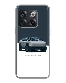Чохол для OnePlus 10T з картинкою «Сріблястий Cybertruck Tesla»