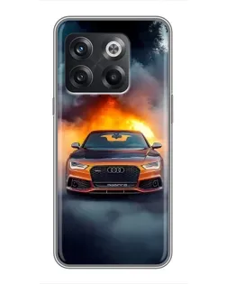Чохол для OnePlus 10T з картинкою «Audi у вогняному диму»