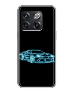 Чохол для OnePlus 10T з картинкою «Неоновий контур Lamborghini»
