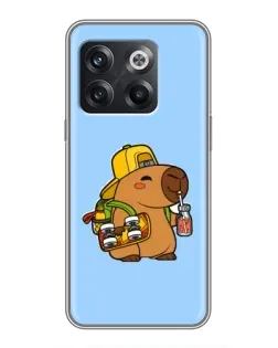 Чехол для OnePlus 10T с картинкой «Капибара на скейте»