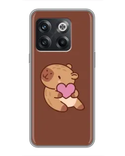 Чехол для OnePlus 10T с картинкой «Капибара с сердцем»