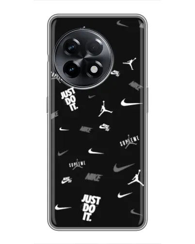 Чехол для OnePlus 11 Pro с картинкой «Nike Black Pattern» Чехол для OnePlus 11 Pro с картинкой «Nike Black Pattern»