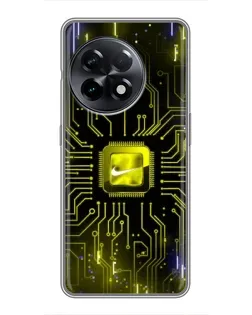 Чехол для OnePlus 11 Pro с картинкой «Nike — золотая искра»