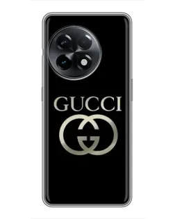 Чохол для OnePlus 11 Pro з картинкою «Gucci — золото на чорному»