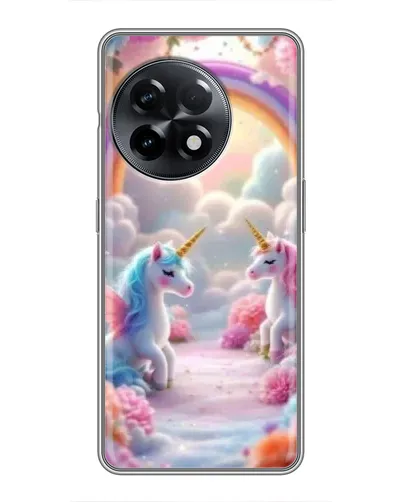Чехол для OnePlus 11 Pro с картинкой «Радуга и единороги»