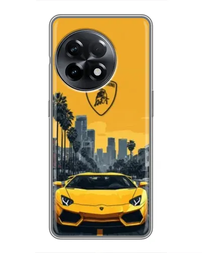 Чехол для OnePlus 11 Pro с картинкой «Желтый Lamborghini город» Чехол для OnePlus 11 Pro с картинкой «Желтый Lamborghini город»