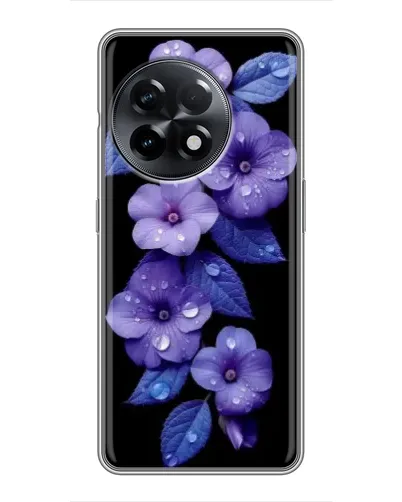 Чехол для OnePlus 11 Pro с картинкой «Фиолетовые цветы с росою»