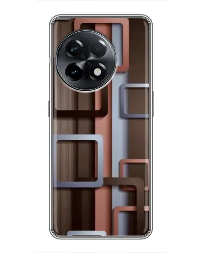 Чехол для OnePlus 11 Pro с картинкой «Коричневые объемные квадраты»