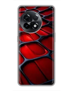 Чехол для OnePlus 11 Pro с картинкой «Красная глянцевая сетка»