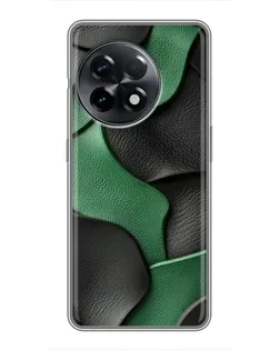 Чехол для OnePlus 11 Pro с картинкой «Зеленые кожаные волны»