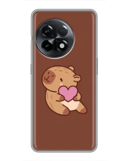 Чехол для OnePlus 11 Pro с картинкой «Капибара с сердцем»