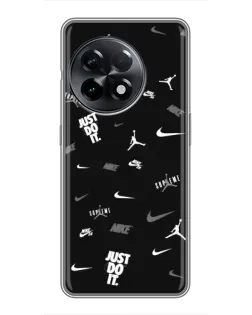 Чохол для OnePlus 11 з картинкою «Nike Black Pattern»