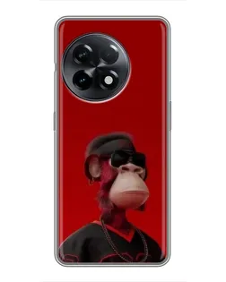 Чохол для OnePlus 11 з картинкою «Bored Ape в червоному»