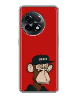 Чохол для OnePlus 11 з картинкою «Bored Ape — червоний фон»
